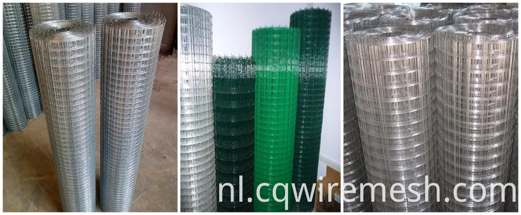 PVC gecoate groene draadnetten gegalvaniseerd gelaste draadgaas voor tuinhek en kooien